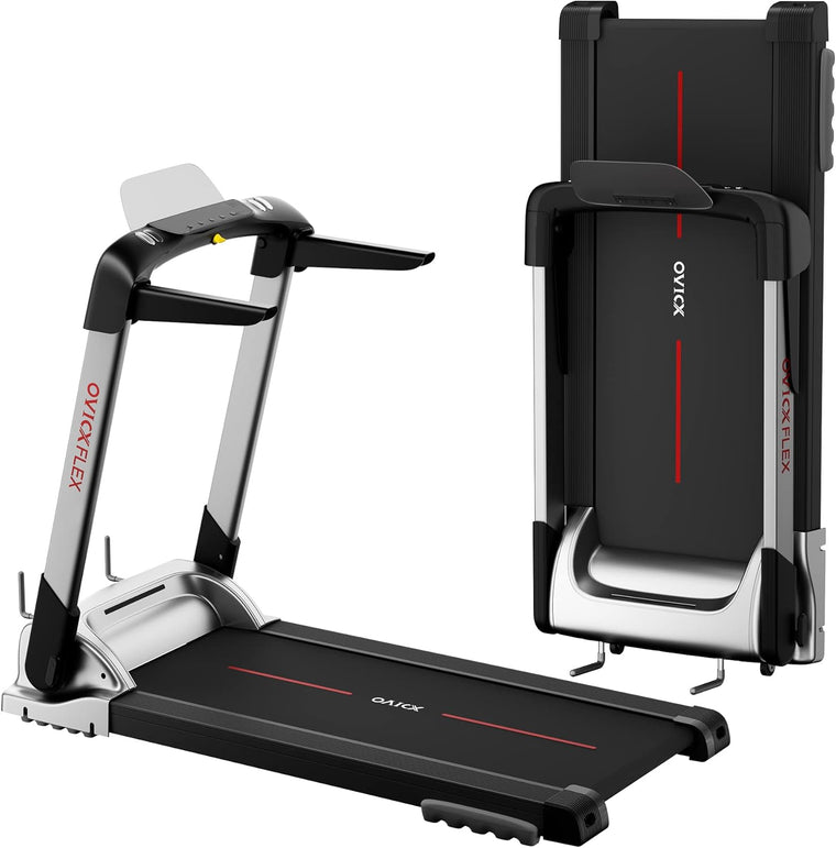 Ovicx Foldable Electric Treadmill for Home with Lightweight Compact Design, Portable Fold-Up Frame, and Space-Saving Profile for Apartments